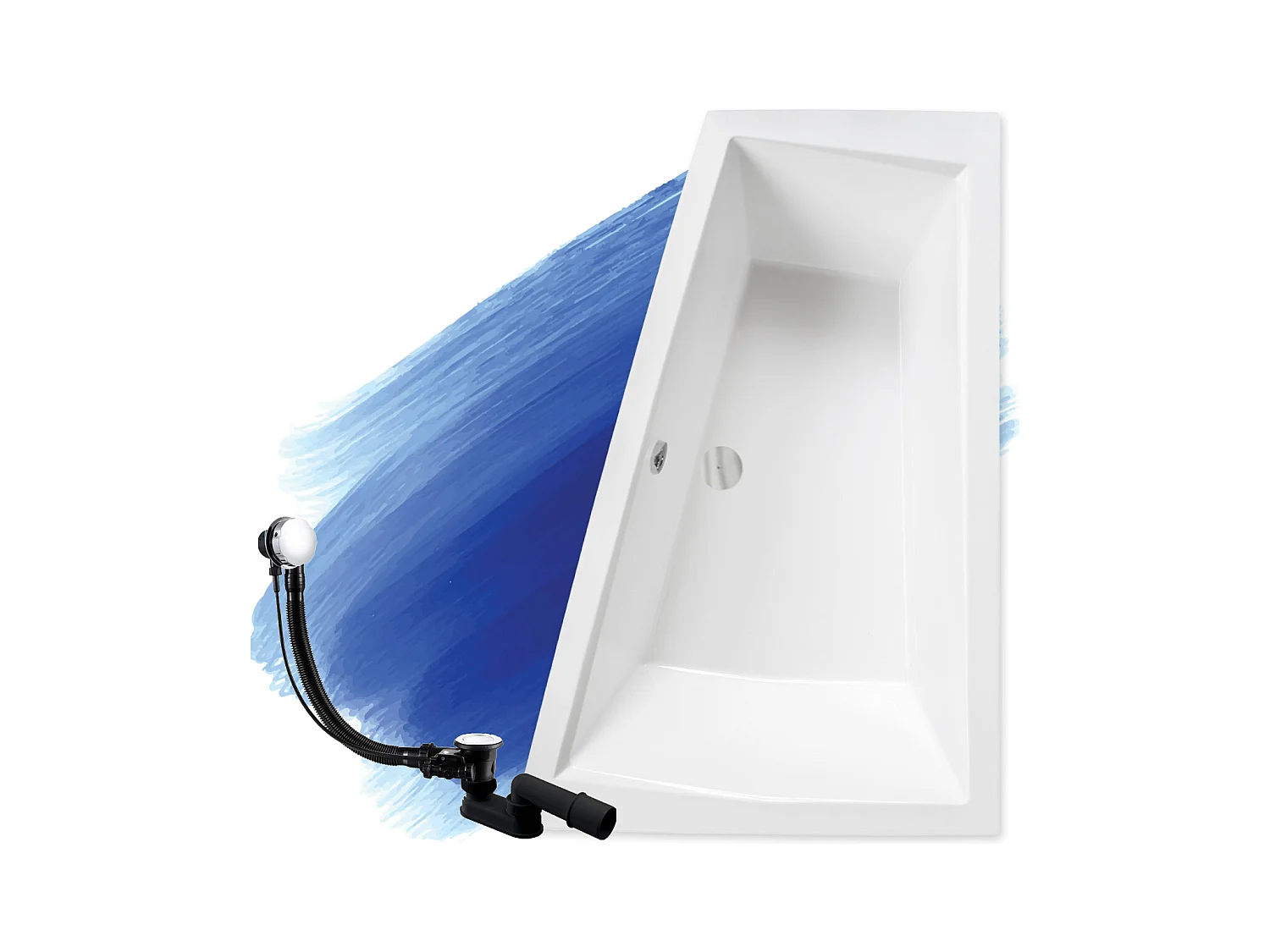 Badewanne Eckwanne INTIMA 170x125 Rechts | Ablauf & Füße GRATIS !