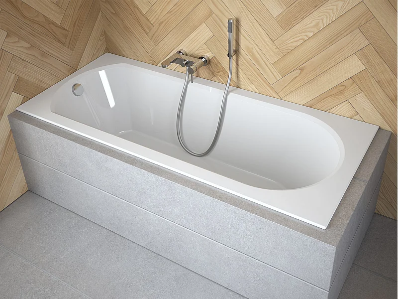 Badewanne Rechteck INTRICA SLIM 160x75 mit Wannenträger | Ablauf & Füße GRATIS !