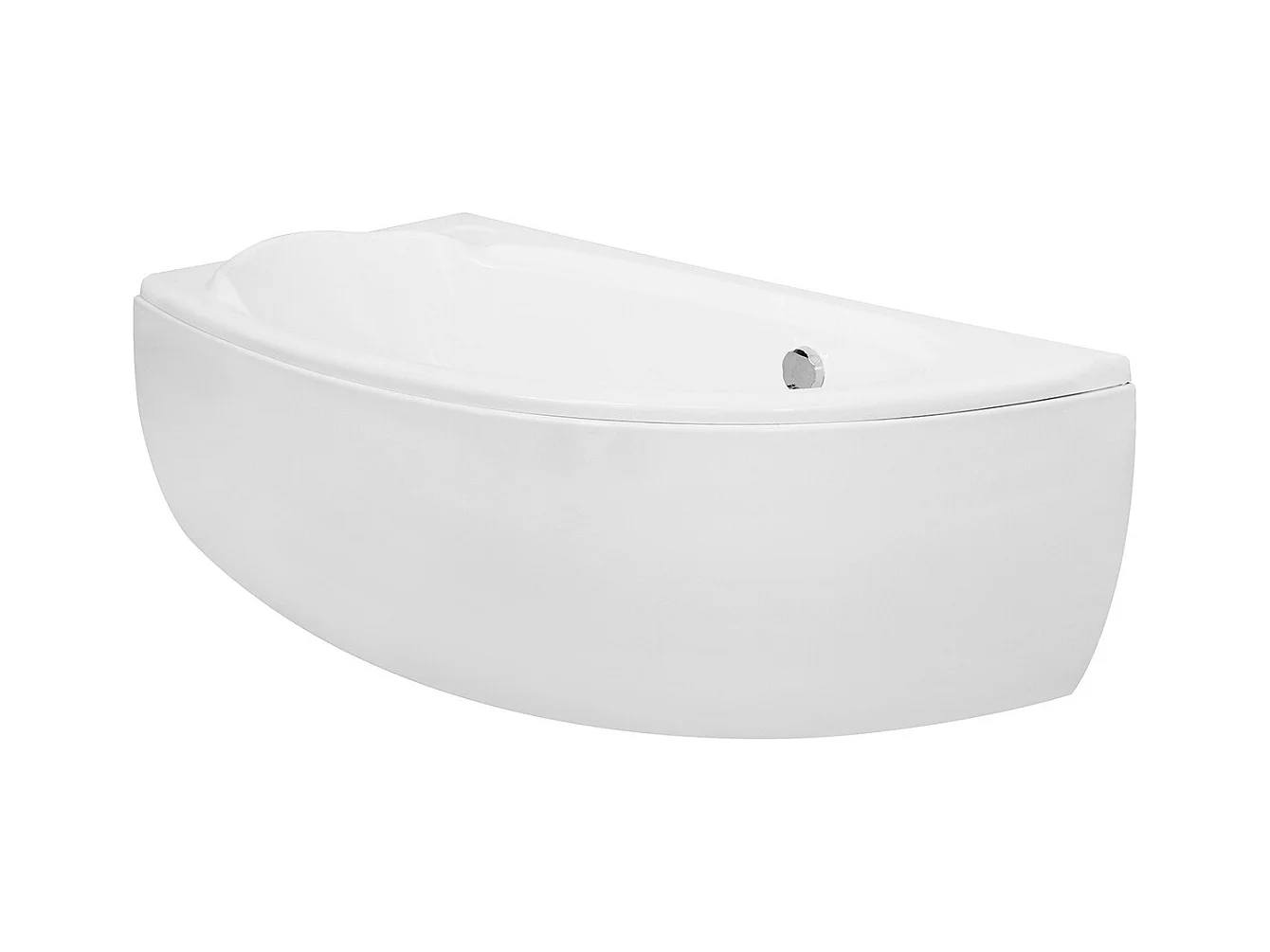 Hoekbad MINI 150x70 links met acrylschort | Afvoer &amp; poten GRATIS!