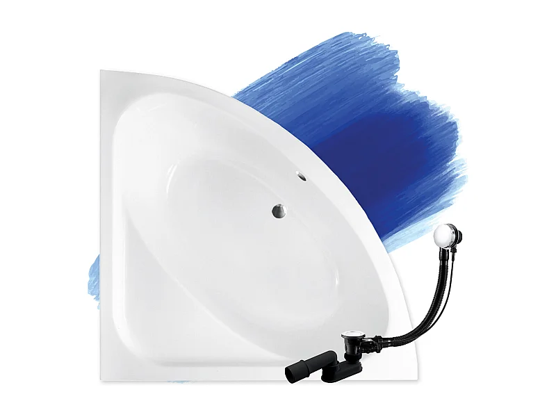 Badewanne Eckwanne LUKSJA 148x148 | Ablauf & Füße GRATIS !