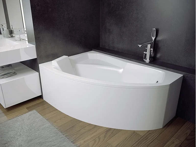 Badewanne Eckwanne RIMA 170x110 Links mit weißer Kopfstützen | Ablauf & Füße GRATIS !