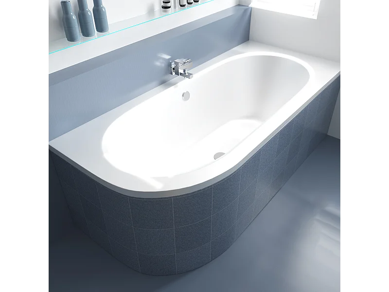 Badewanne Eckwanne AVITA 160x75 Rechts mit Styroporverkleidung | Ablauf & Füße GRATIS !