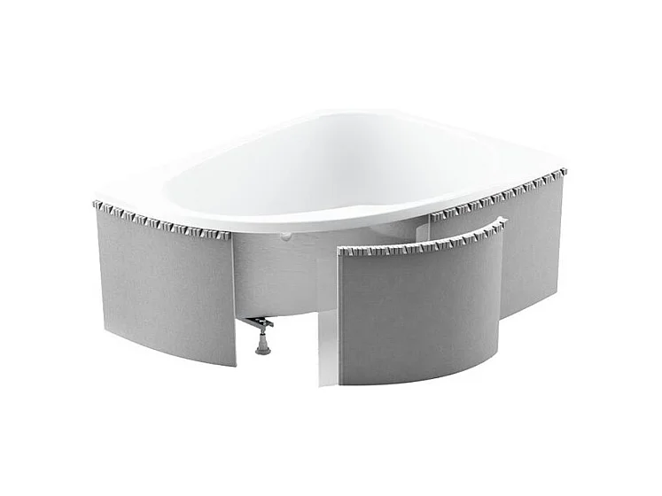 Badewanne Eckwanne LUNA 150x80 Links mit Styroporverkleidung | Ablauf & Füße GRATIS !