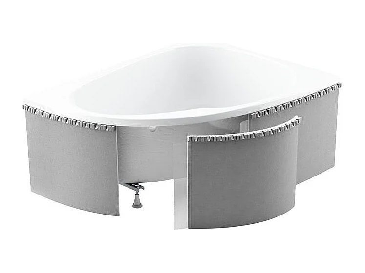 Badewanne Eckwanne LUNA 150x80 Links mit Styroporverkleidung | Ablauf & Füße GRATIS !