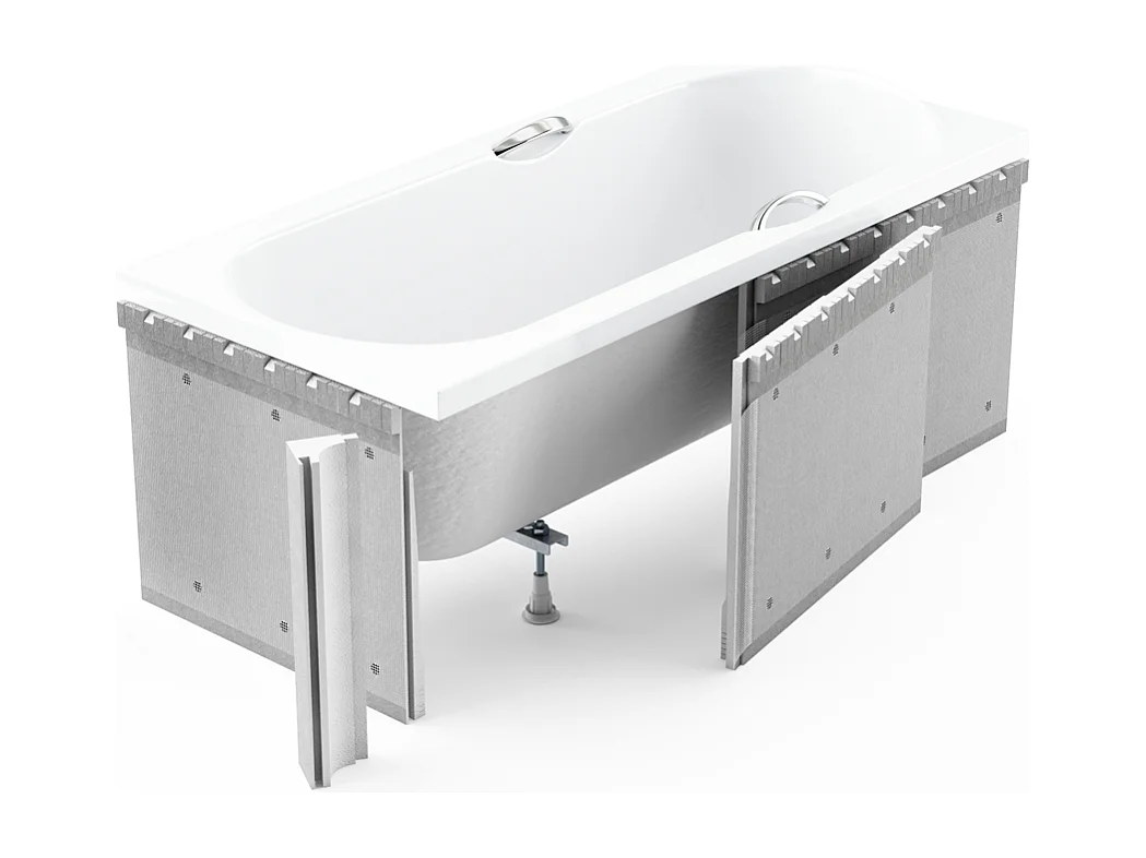 Badewanne Rechteck VITAE SLIM 160x75 mit Styroporverkleidung Ablage 4cm | Ablauf & Füße GRATIS !