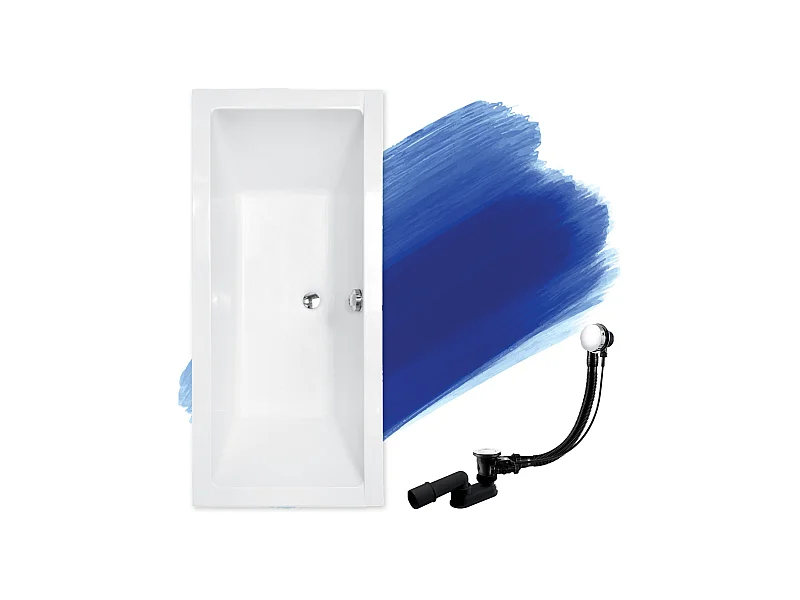 Badewanne Rechteck QUADRO SLIM 175x80 | Ablauf & Füße GRATIS !