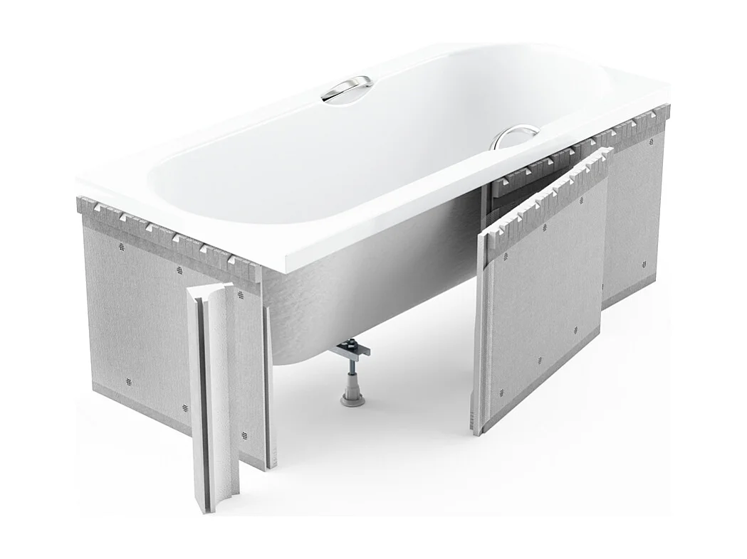 Badewanne Eckwanne INFINITY 150x90 Links mit Styroporverkleidung | Ablauf & Füße GRATIS !