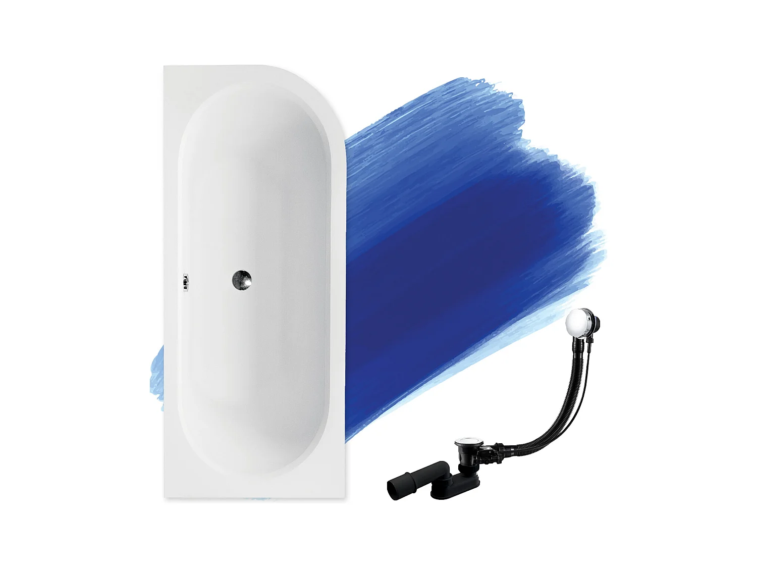 Badewanne Eckwanne AVITA SLIM 160x75 Links | Ablauf & Füße GRATIS !