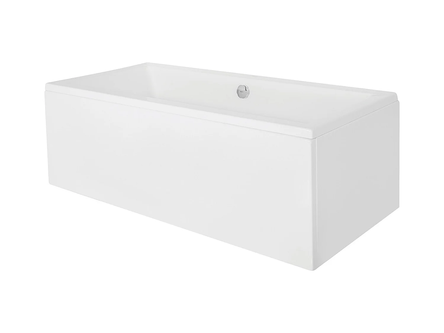 Baignoire rectangulaire 190x90 QUADRO acrylique blanc + avec Tablier + Pieds + Vidage à chromé