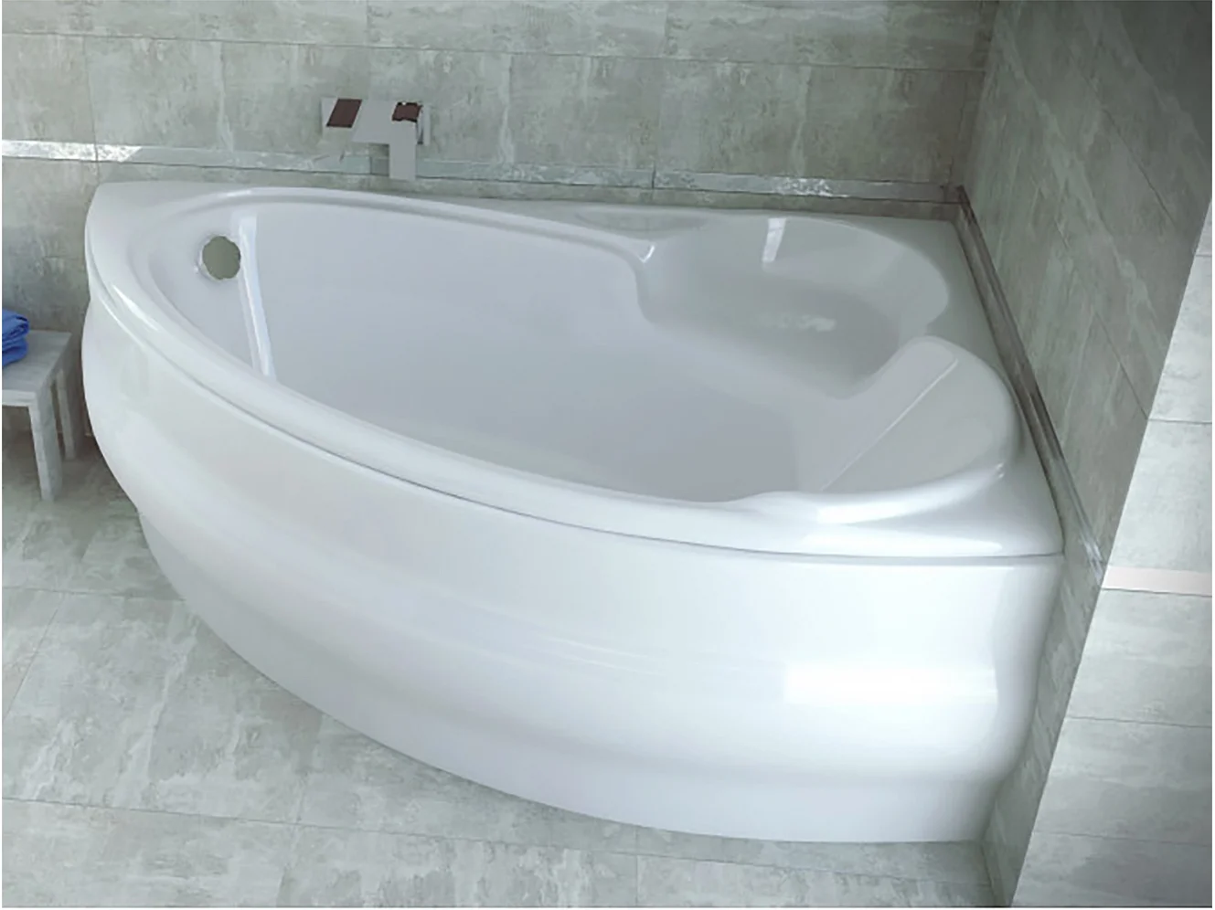 Badewanne Eckwanne FINEZJA 170x110 Rechts mit Styroporverkleidung | Ablauf & Füße GRATIS !