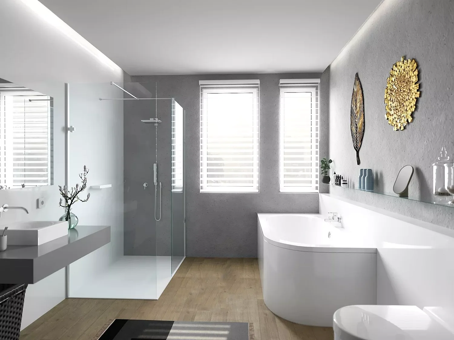 Hoekbad AVITA 170x75 links met acrylschort | Afvoer &amp; voeten GRATIS!