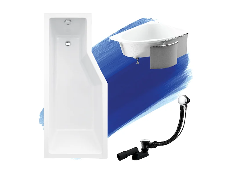 Badewanne Eckwanne INTEGRA 170x75 Links mit Styroporverkleidung | Ablauf & Füße GRATIS !