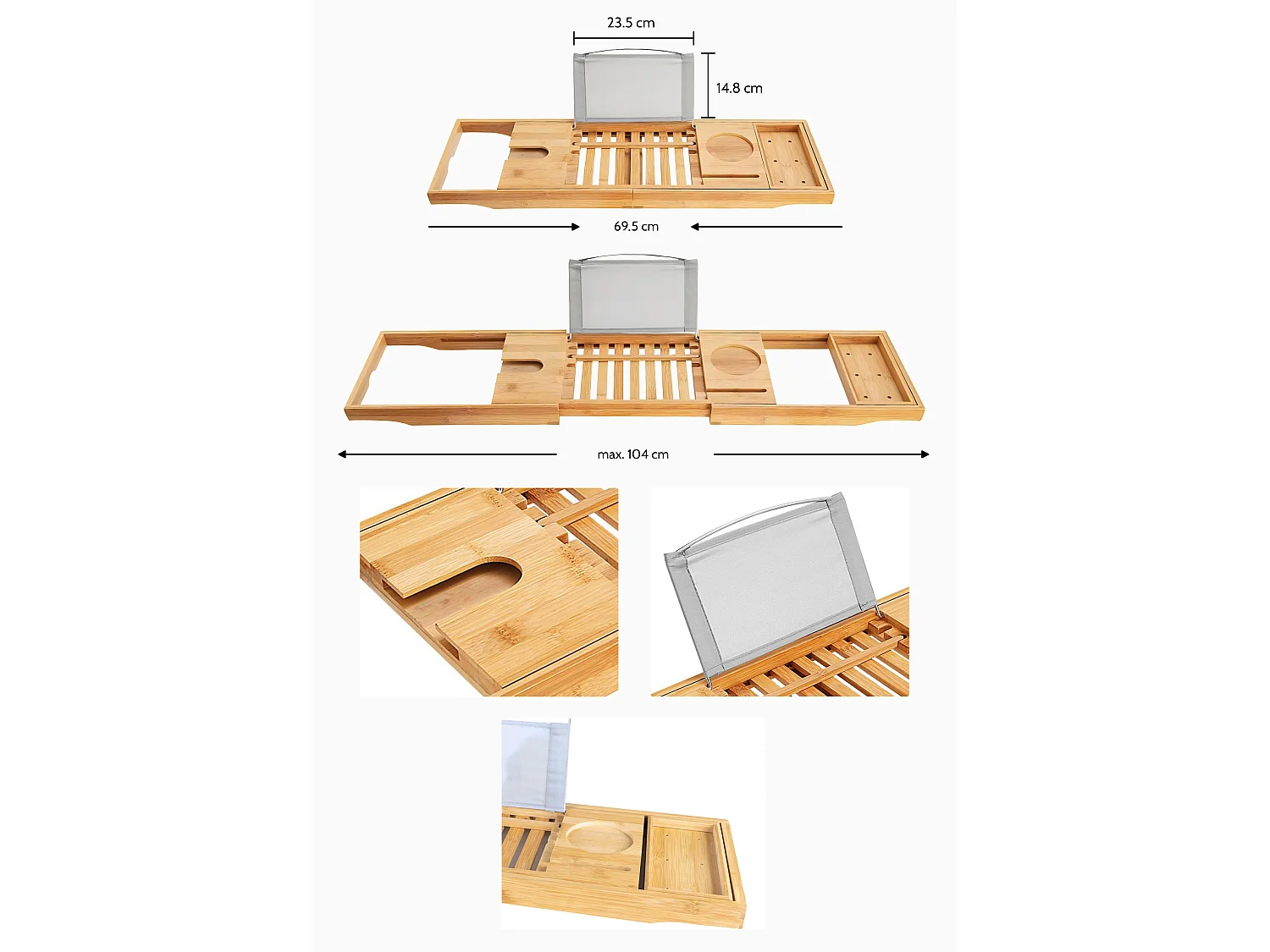 Badewanne Eckwanne AVITA 150x75 Links + Bambus Badewannenablage| Ablauf & Füße GRATIS !