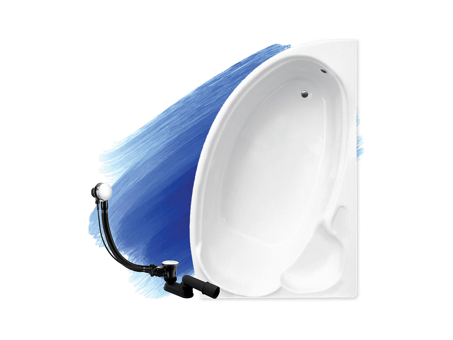 Badewanne Eckwanne FINEZJA 155x95 Rechts | Ablauf & Füße GRATIS !