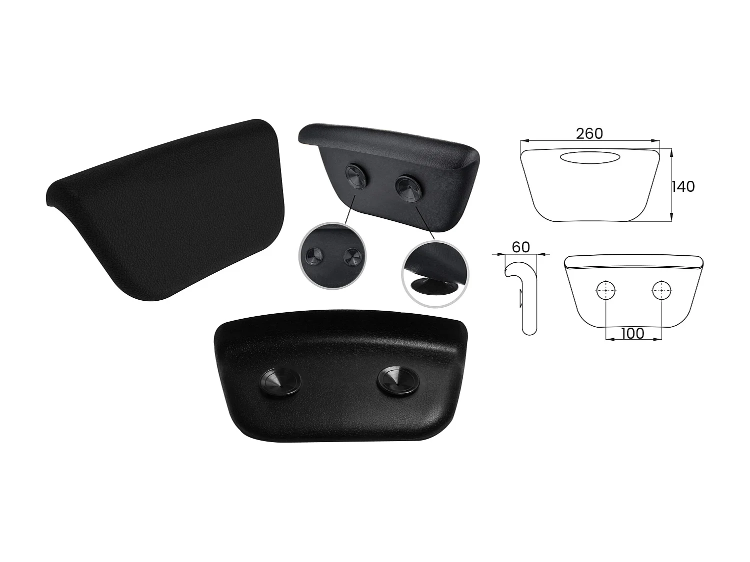 Badewanne Rechteck QUADRO 155x70 + Bambus Badewannenablage + Kopfstütze KODI | Ablauf & Füße GRATIS !