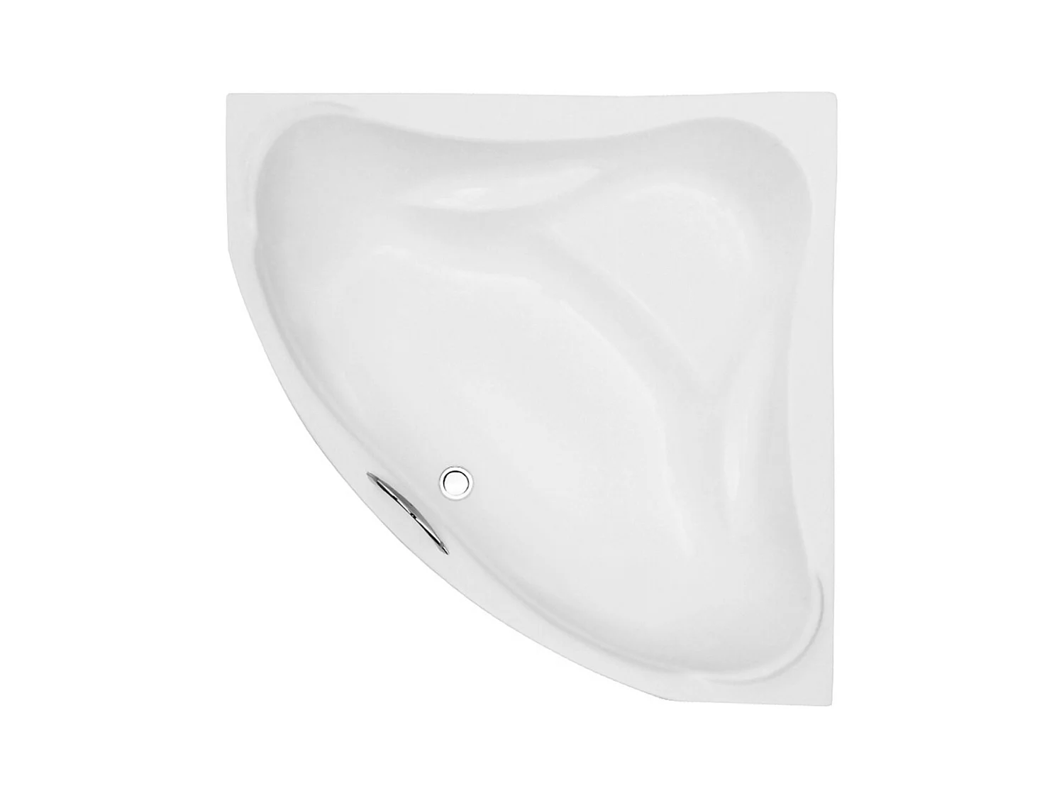 Hoekbad EWA 134x134 met acrylschort | Afvoer &amp; poten GRATIS!