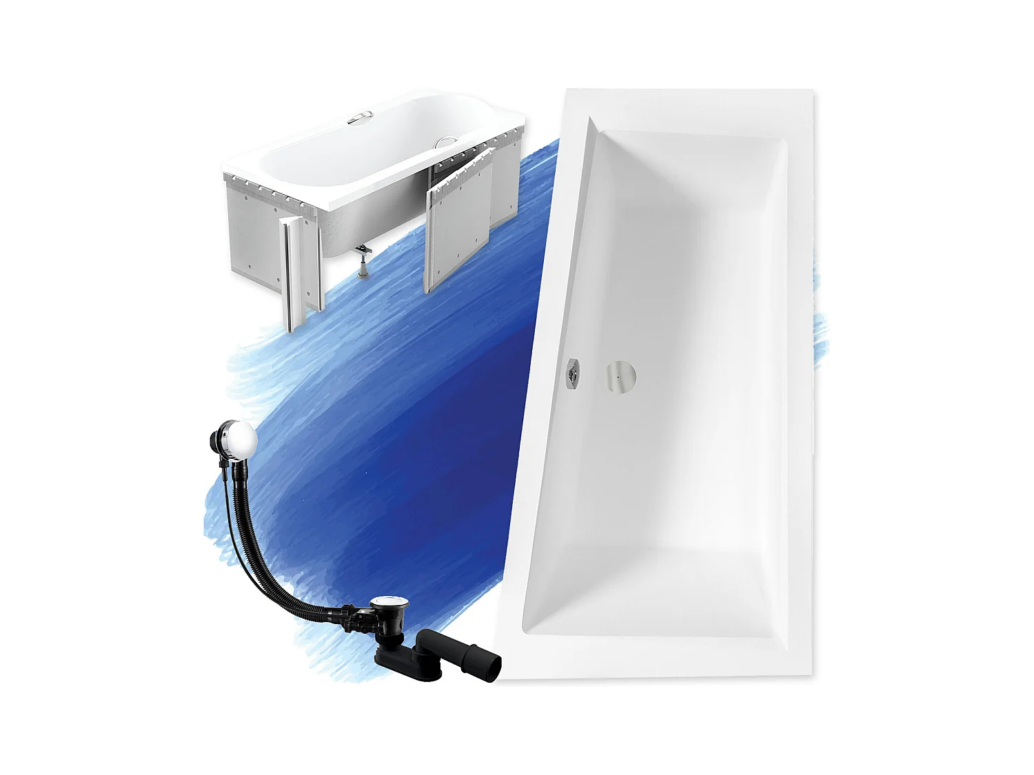 Hoekbad INTIMA 150x85 rechts met piepschuim bekleding | Afvoer &amp; voeten GRATIS!