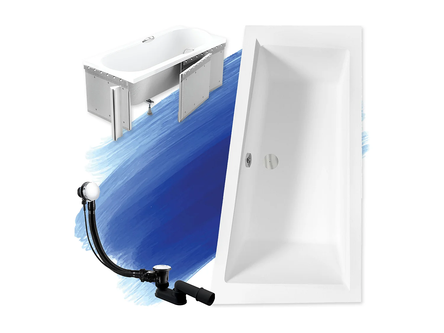 Hoekbad INTIMA 150x85 rechts met piepschuim bekleding | Afvoer &amp; voeten GRATIS!