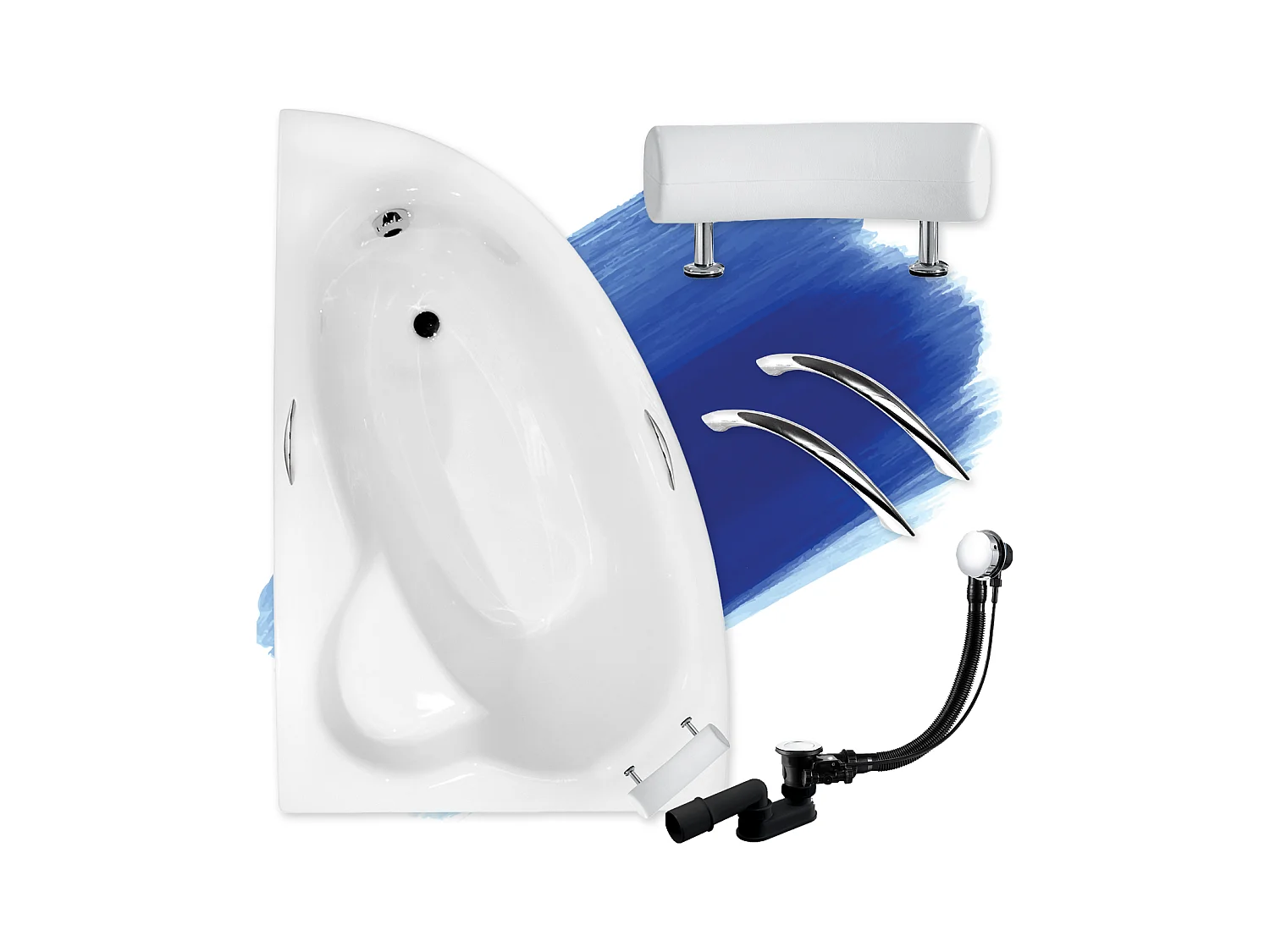 Hoekbad NATALIA PREMIUM 150x100 links | Afvoer &amp; poten GRATIS!