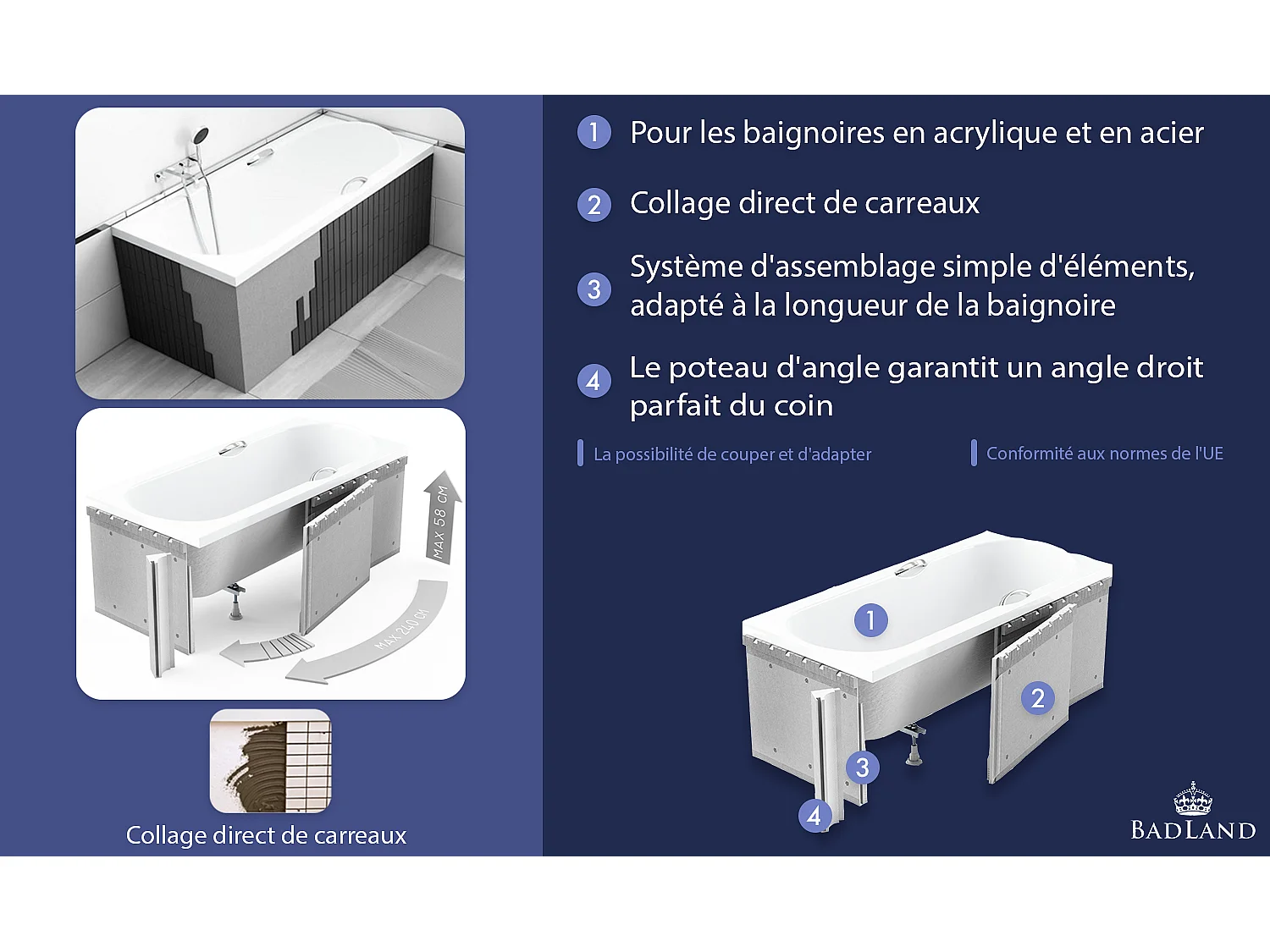 Hoekbad INTIMA 180x125 rechts met piepschuim bekleding en 2x hoofdsteunen | Afvoer &amp; voeten GRATIS!