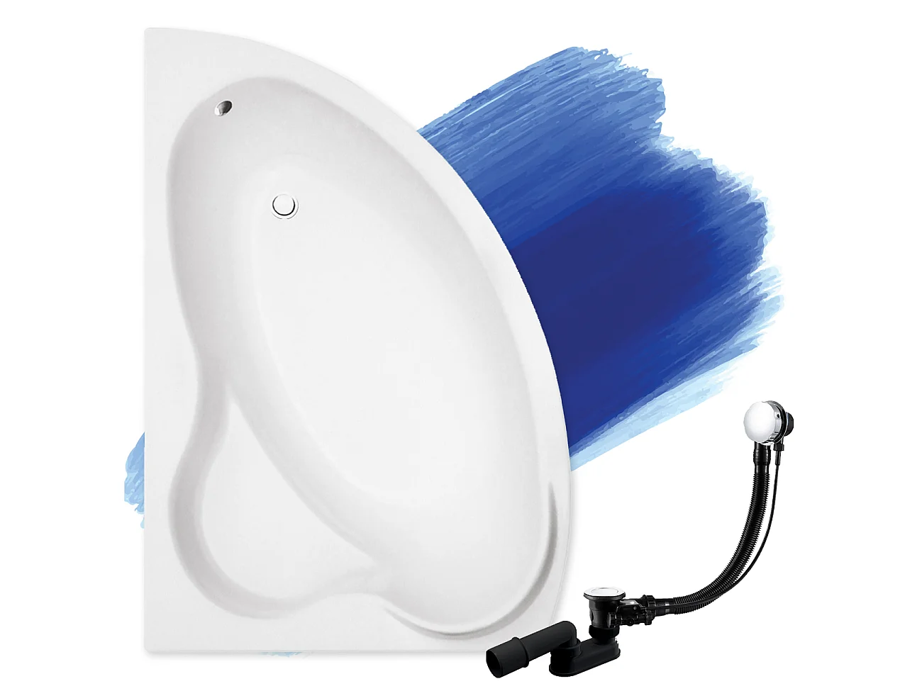 Badewanne Eckwanne ADA 140x90 Links | Ablauf & Füße GRATIS !