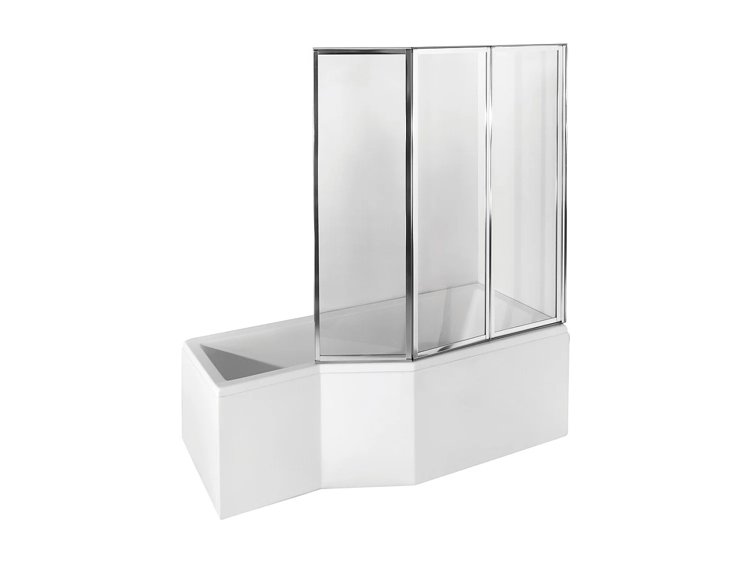 Badewanne Eckwanne INTEGRA 150x75 Rechts mit AcrylSchürze mit Glasabtrennung 3-teilig | Ablauf & Füße GRATIS !