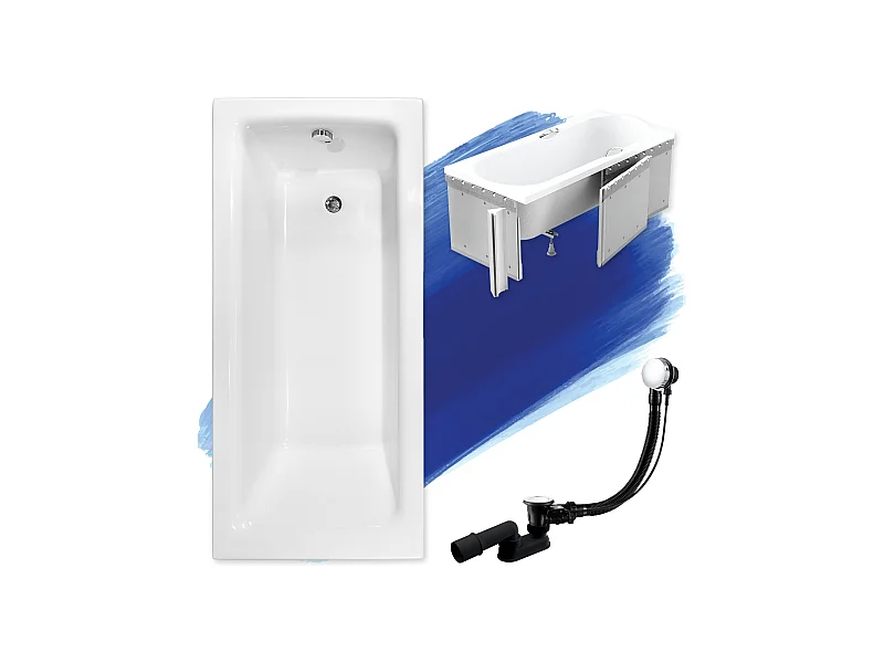 Badewanne Rechteck TALIA 100x70 mit Styroporverkleidung | Ablauf & Füße GRATIS !