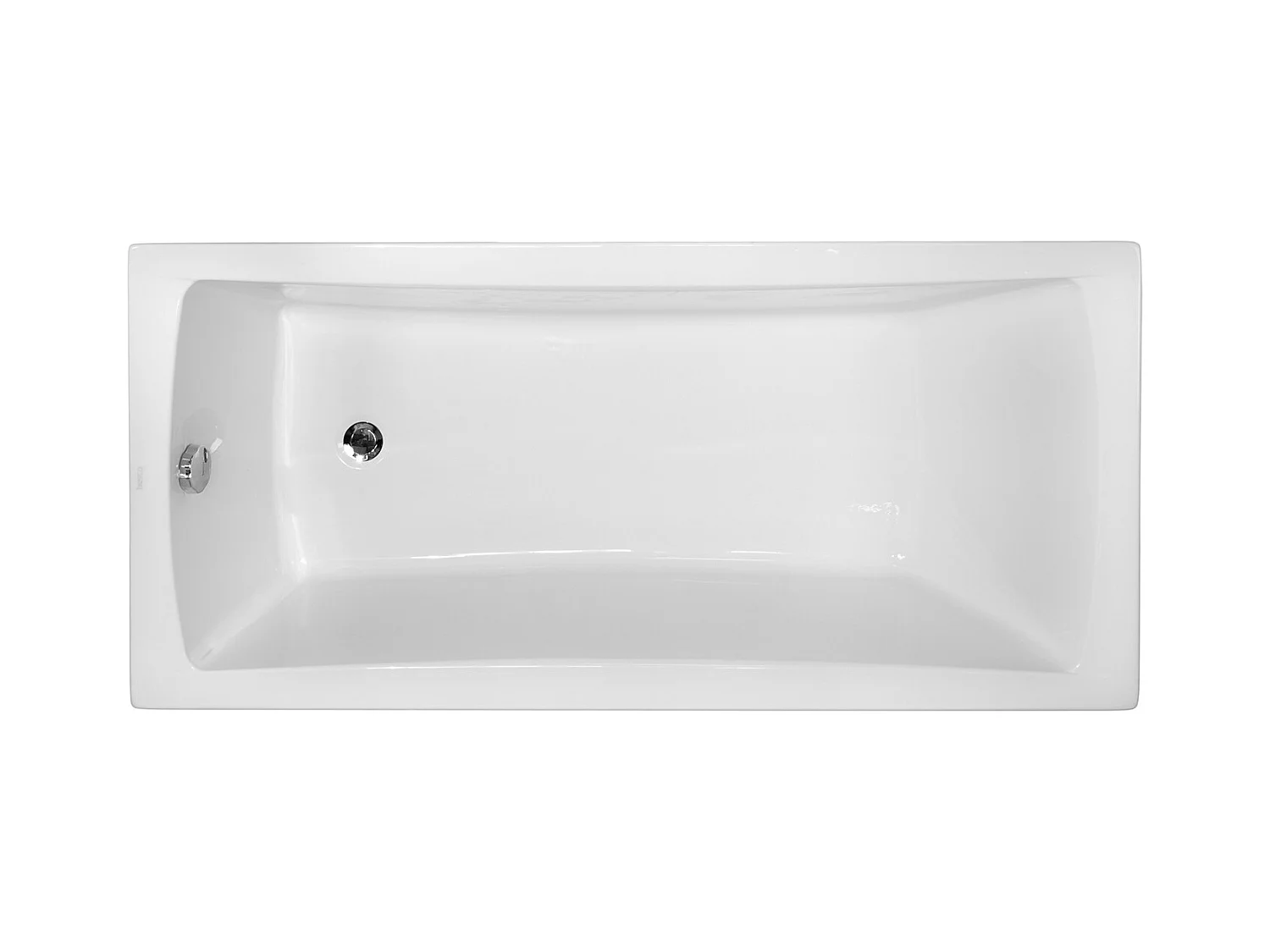 Baignoire rectangulaire 160x70 OPTIMA acrylique blanc, sans Habillage + Pieds + Vidage à chromé
