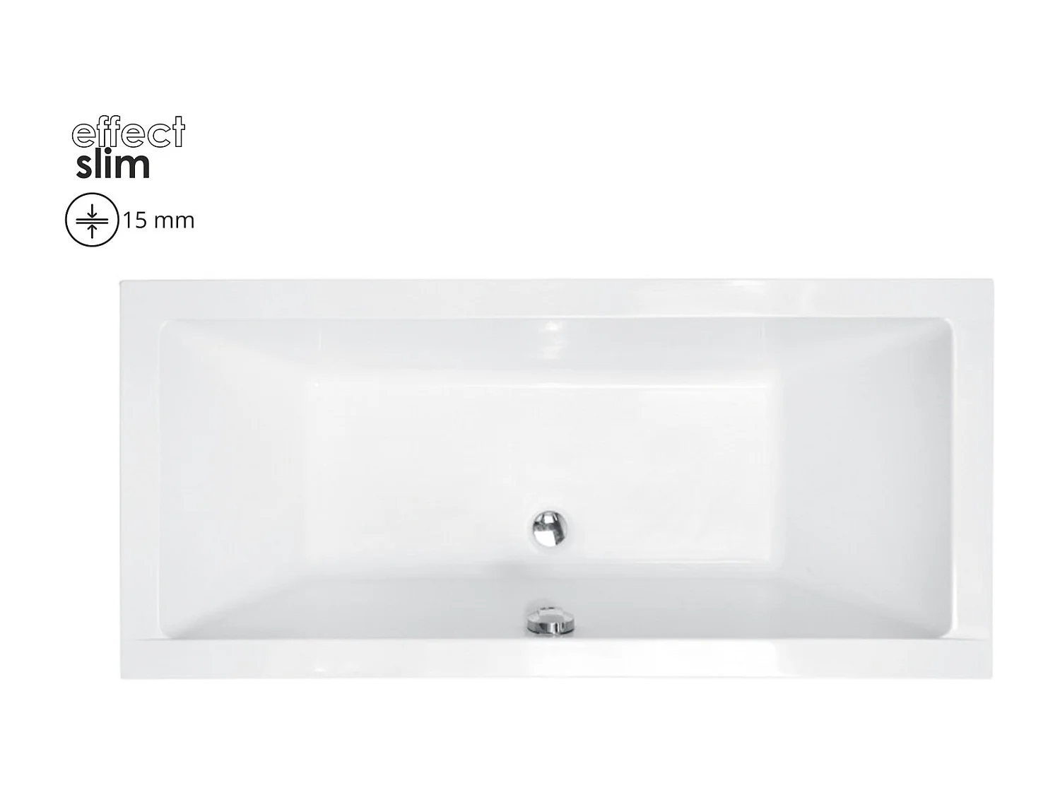 Badewanne Rechteck QUADRO SLIM 165x75 mit Styroporverkleidung | Ablauf & Füße GRATIS !