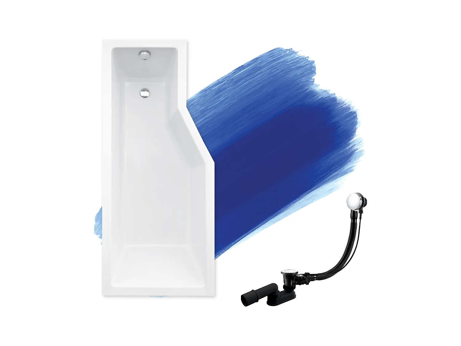 Hoekbad INTEGRA 170x75 links | Afvoer &amp; voeten GRATIS!