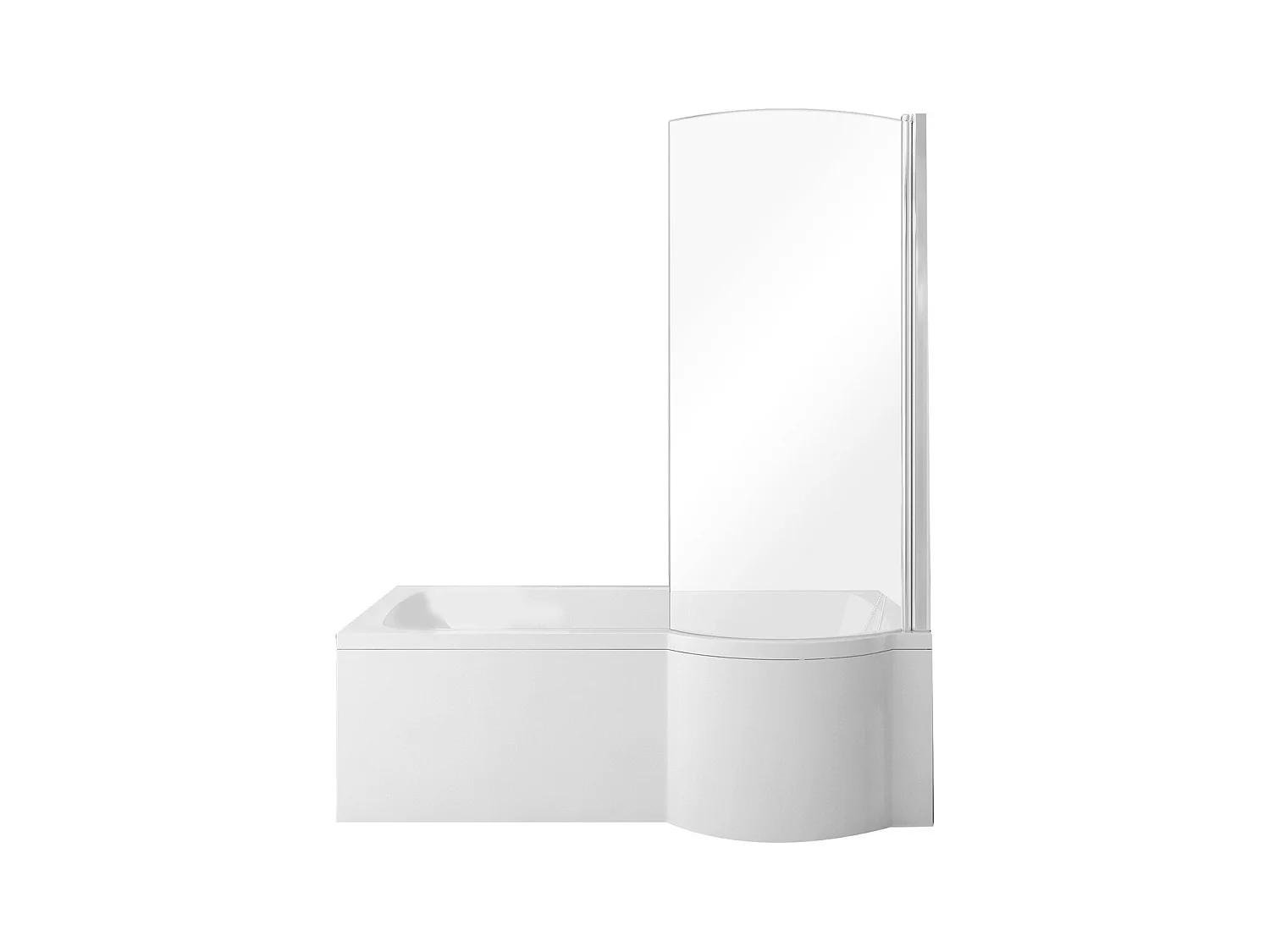 Baignoire rectangulaire 160x70 Droite INSPIRO acrylique blanc + avec Tablier + Pieds + Vidage à chromé