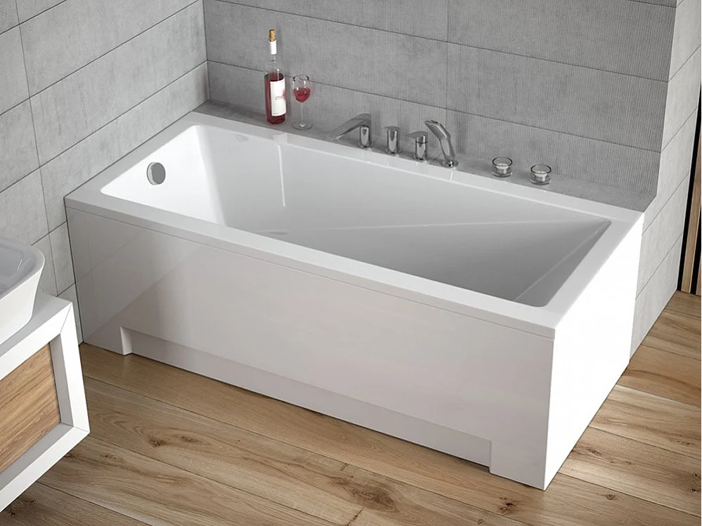 Badewanne Rechteck MODERN 130x70 mit Wannenträger | Ablauf & Füße GRATIS !