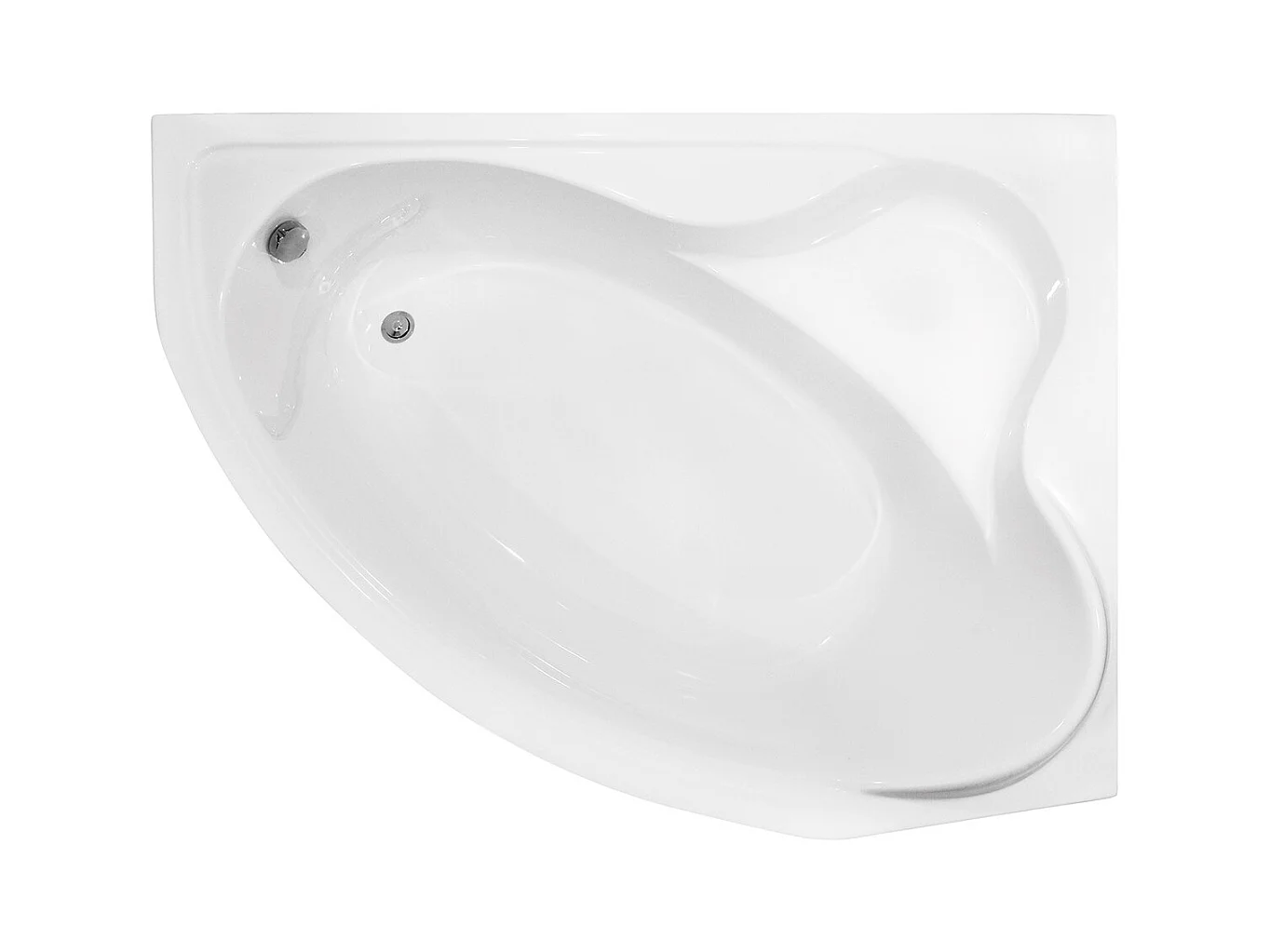 Baignoire asymétrique 166x107 Droite DELFINA acrylique blanc + Habillage en polystyrène + Pieds + Vidage à chromé