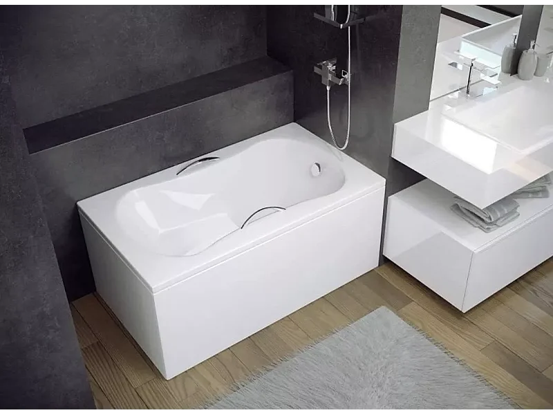 Badewanne Rechteck ARIA REHAB 120x70 mit Wannenträger | Ablauf & Füße GRATIS !