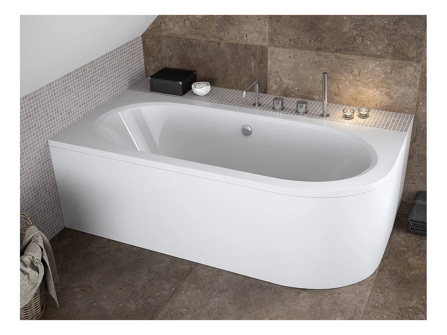 Badewanne Eckwanne AVITA 180x80 Links | Ablauf & Füße GRATIS !
