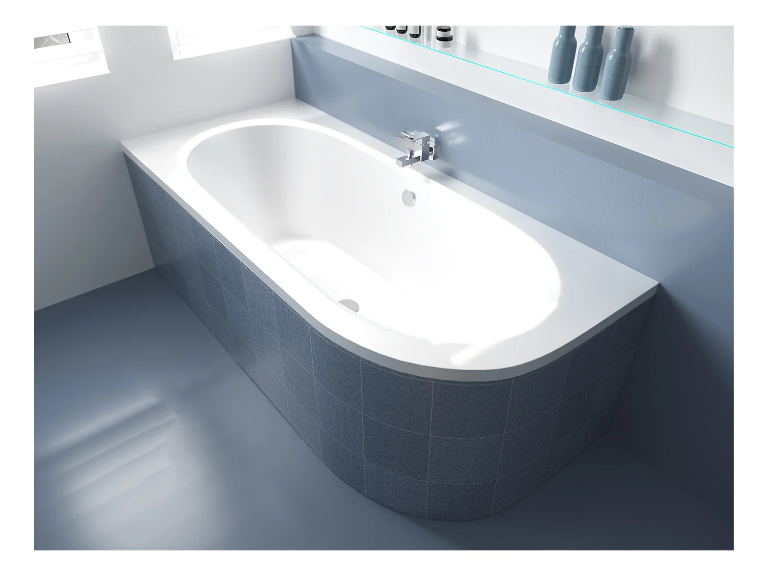 Badewanne Eckwanne AVITA 180x80 Links | Ablauf & Füße GRATIS !