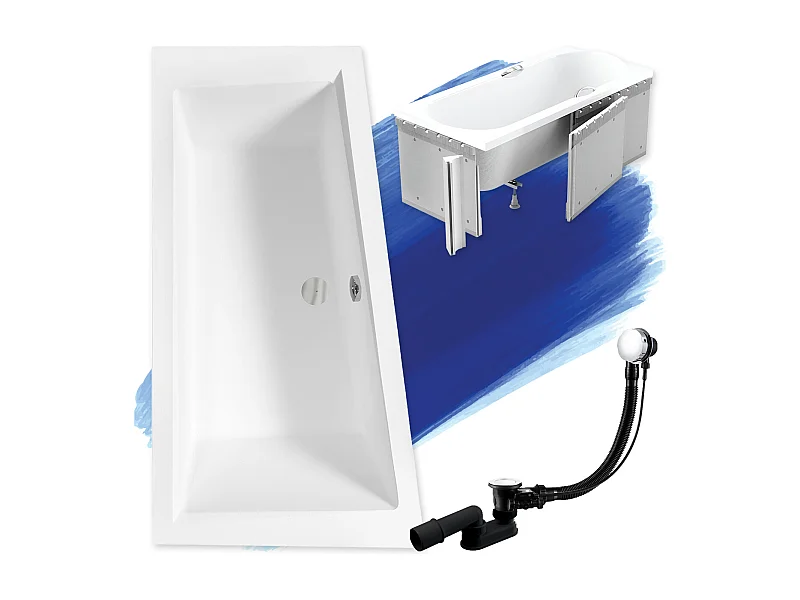 Badewanne Eckwanne INTIMA 160x90 Links mit Styroporverkleidung | Ablauf & Füße GRATIS !