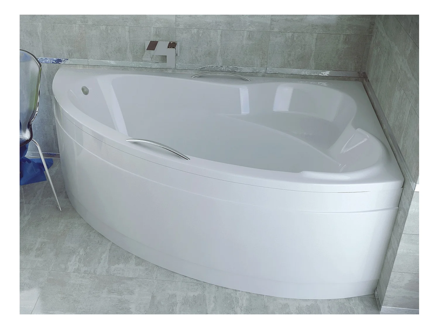 Badewanne Eckwanne ADA 140x90 Rechts mit AcrylSchürze | Ablauf & Füße GRATIS !
