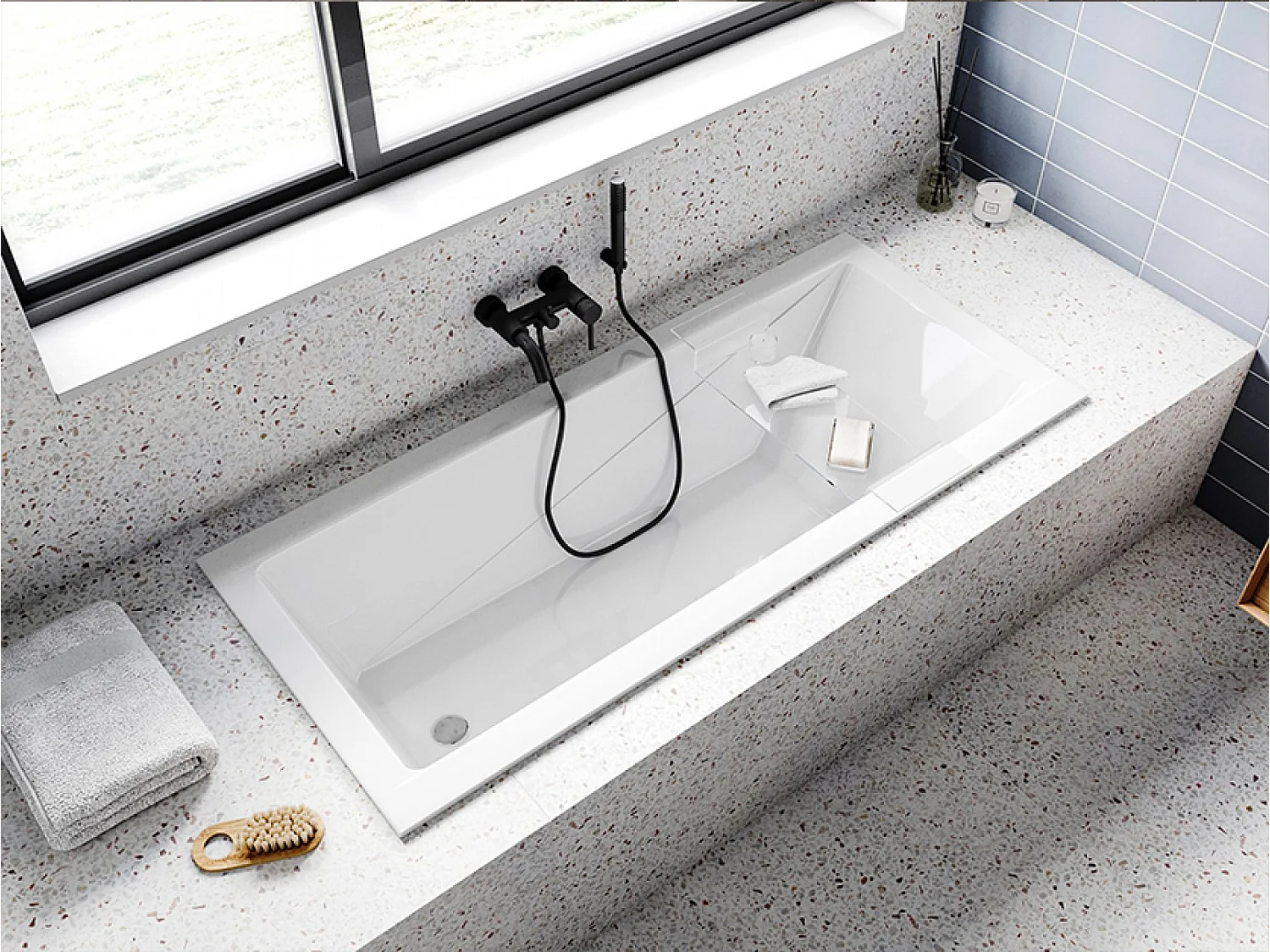Badewanne Rechteck MODERN SLIM 170x70 | Ablauf & Füße GRATIS !
