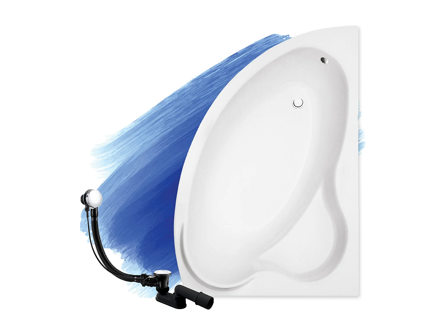 Badewanne Eckwanne ADA 140x90 Rechts | Ablauf & Füße GRATIS !