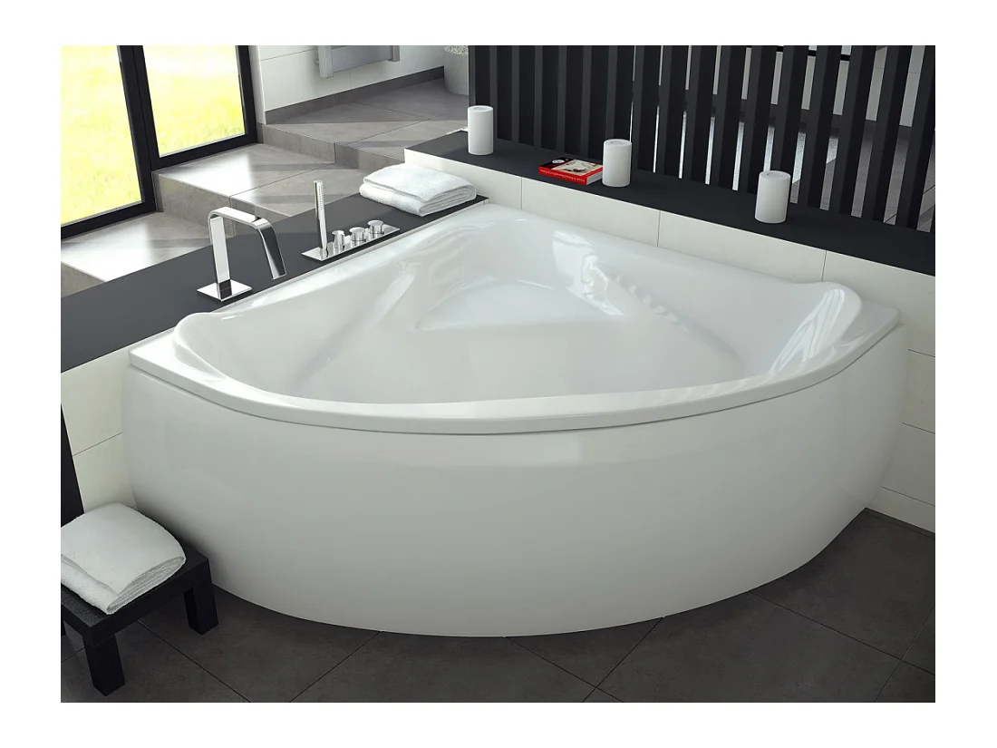 Badewanne Eckwanne EWA 134x134 mit Styroporverkleidung | Ablauf & Füße GRATIS !