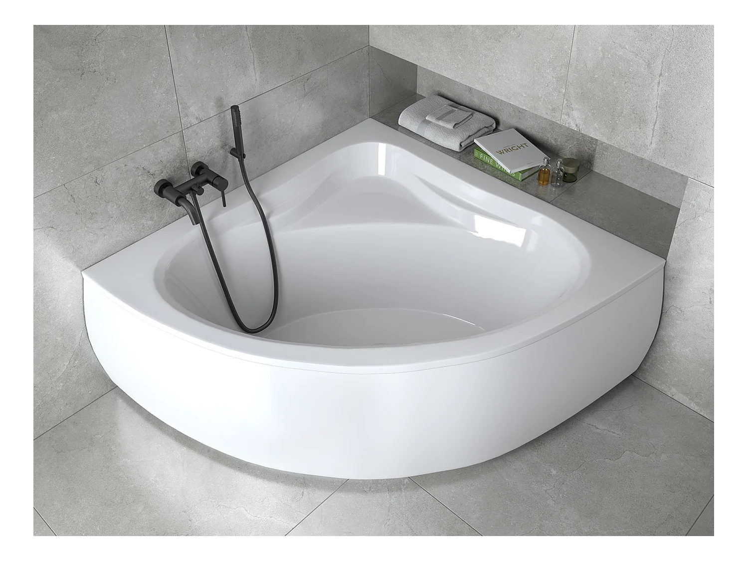 Badewanne Eckwanne MIA 130x130 mit AcrylSchürze | Ablauf & Füße GRATIS !