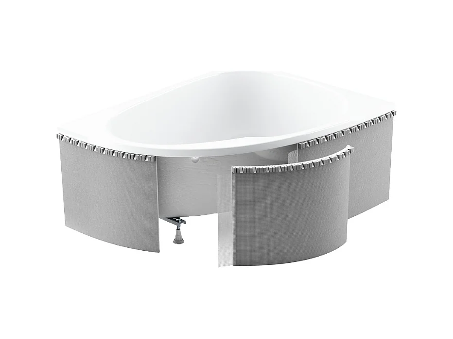 Badewanne Eckwanne RIMA 130x85 Links mit Styroporverkleidung | Ablauf & Füße GRATIS !