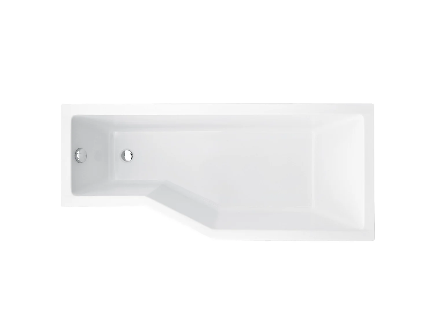 Hoekbad INTEGRA 170x75 rechts met acrylschort met glazen afscheiding 3-delig | Afvoer &amp; voeten GRATIS!