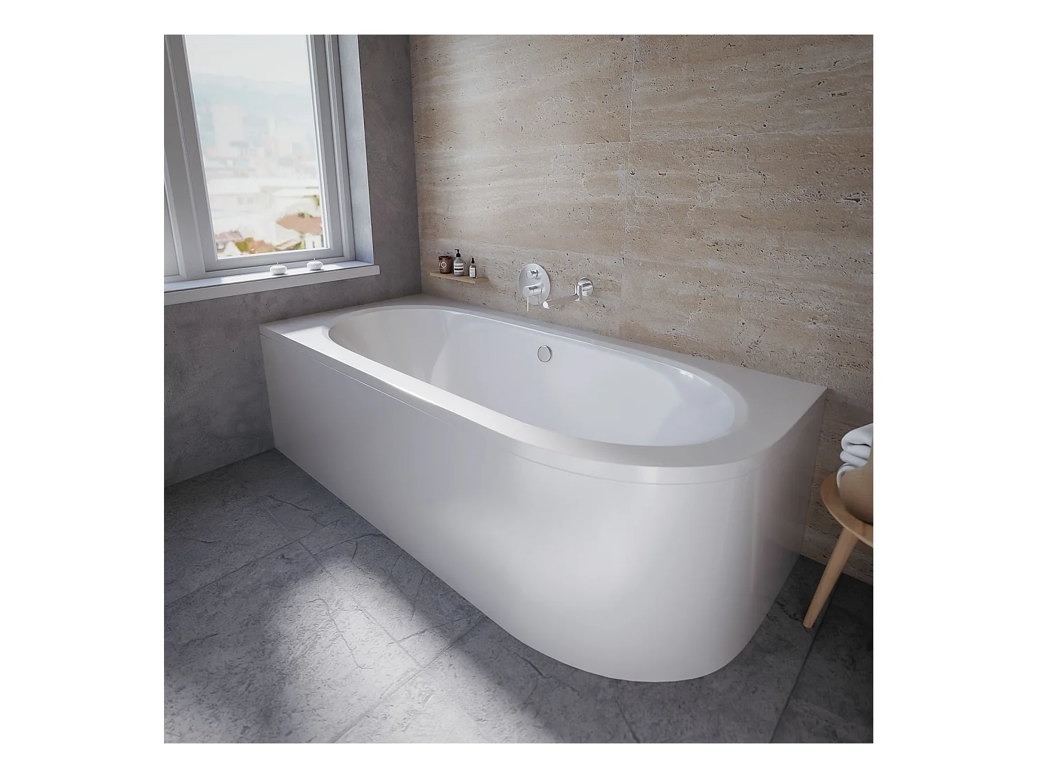 Hoekbad AVITA 160x75 links met acrylschort | Afvoer & voeten GRATIS!