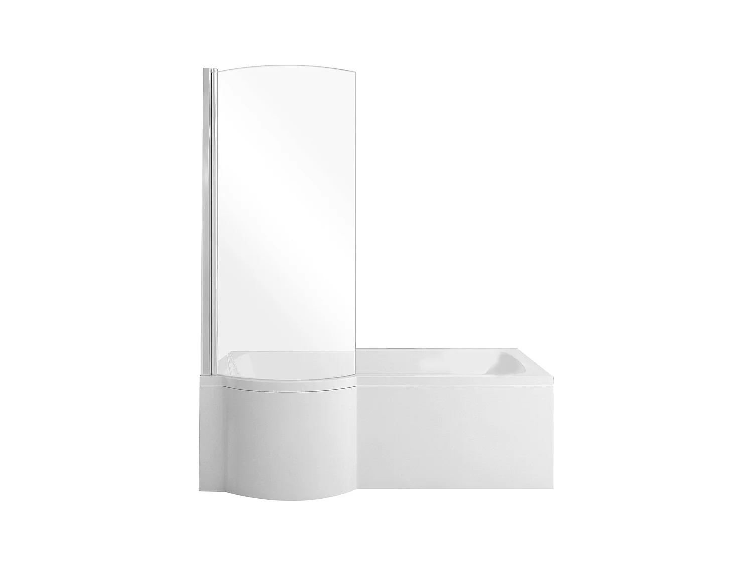 Baignoire rectangulaire 170x70 Gauche INSPIRO acrylique blanc + avec Tablier + Pieds + Vidage à chromé