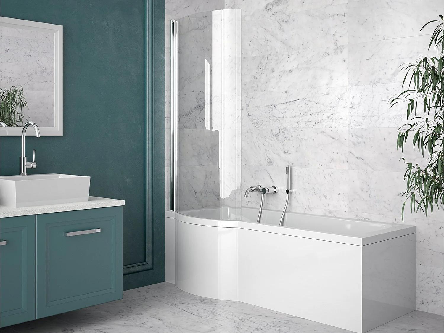 Badewanne Rechteck INSPIRO 170x70 Links mit AcrylSchürze | Ablauf & Füße GRATIS !