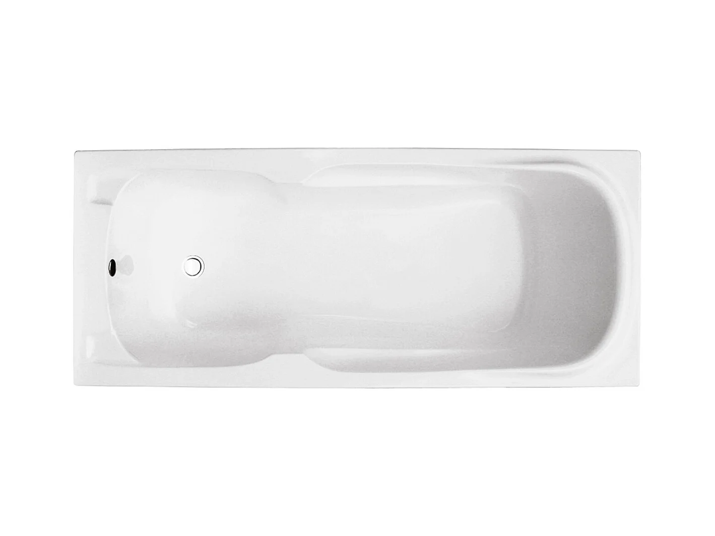 Baignoire rectangulaire 160x70 MAJKA acrylique blanc + Support stabilisateur en polystyrène + Pieds + Vidage à chromé