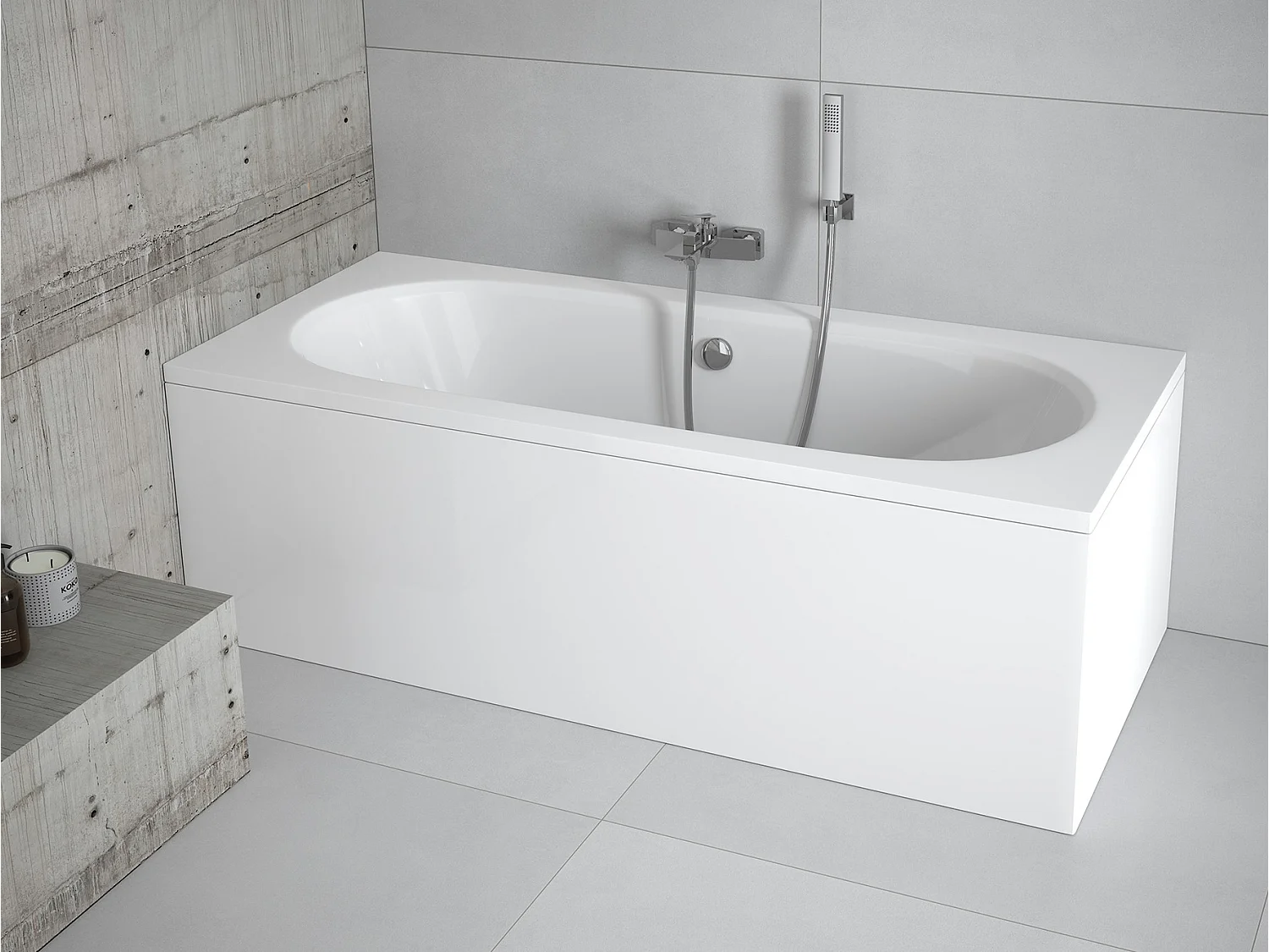 Badewanne Rechteck VITAE 180x80 | Ablauf & Füße GRATIS !