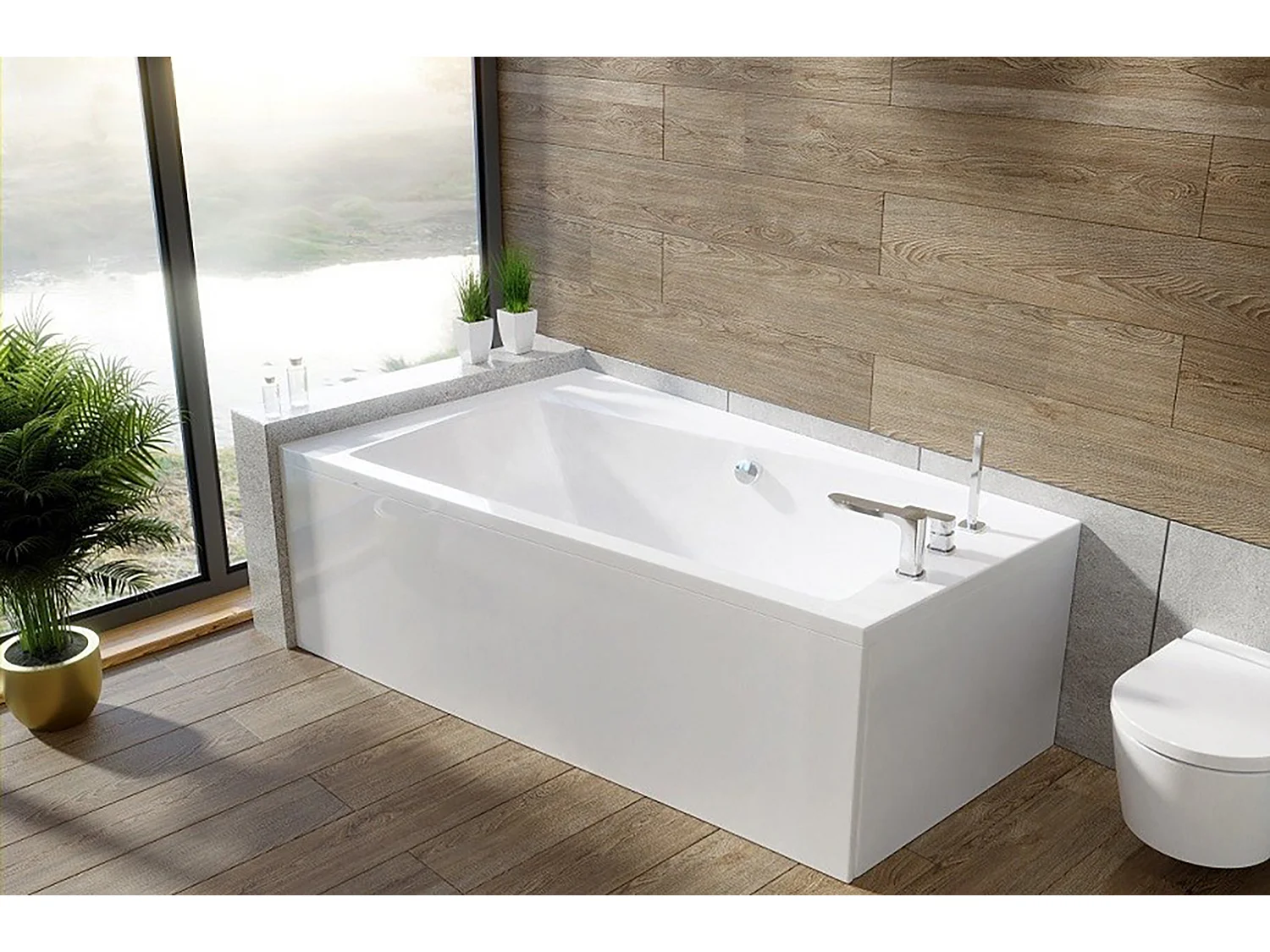 Badewanne Eckwanne INFINITY 170x110 Links mit AcrylSchürze | Ablauf & Füße GRATIS !